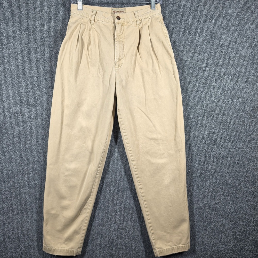 VTG 90s Abercrombie Fitch Pants Womens 6 Pleated Chino Made in Hong Kong